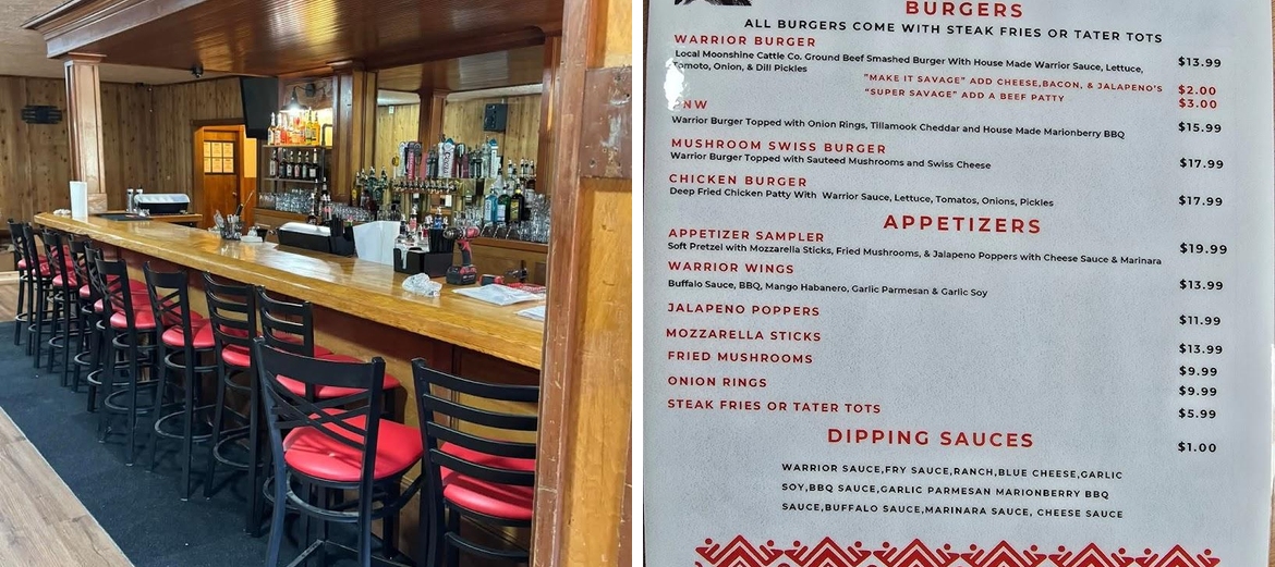 Warrior's Bar & Grill Menu